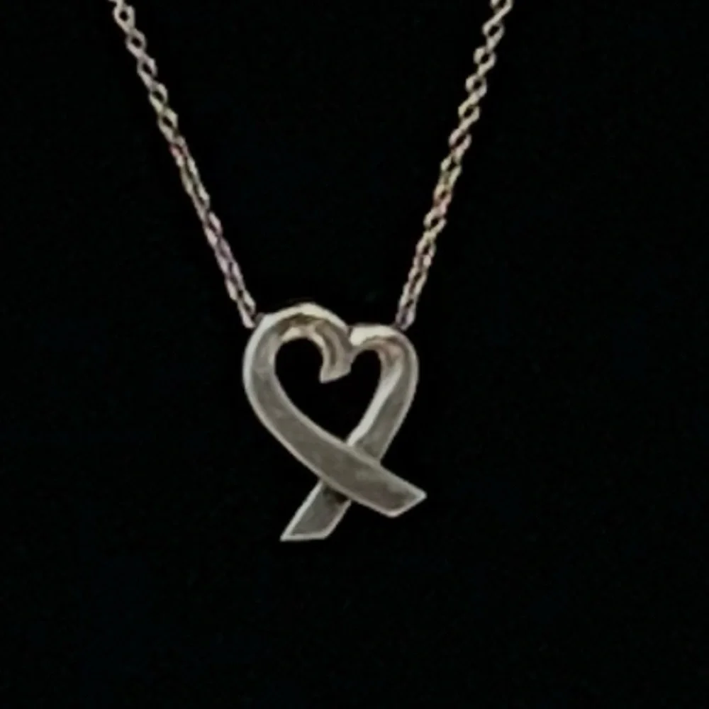 🔥FLASH SALE 🔥Elsa Peretti Small Open Heart Necklace Sterling Silver 925 ✨ - Picture 4 of 5
